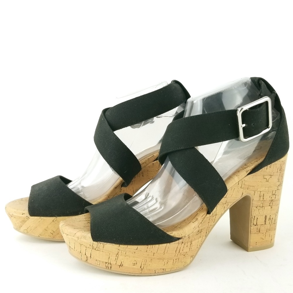American Eagle Platform Sandals Cork Heel 10 ED015
